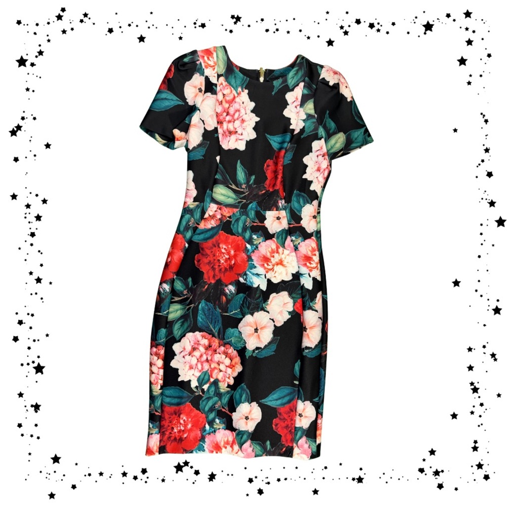 Calvin Klein Black Floral Mini Dress